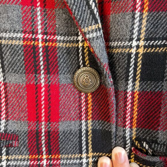 Vintage Tartan Plaid Blazer Size 10 - Picture 3 of 7